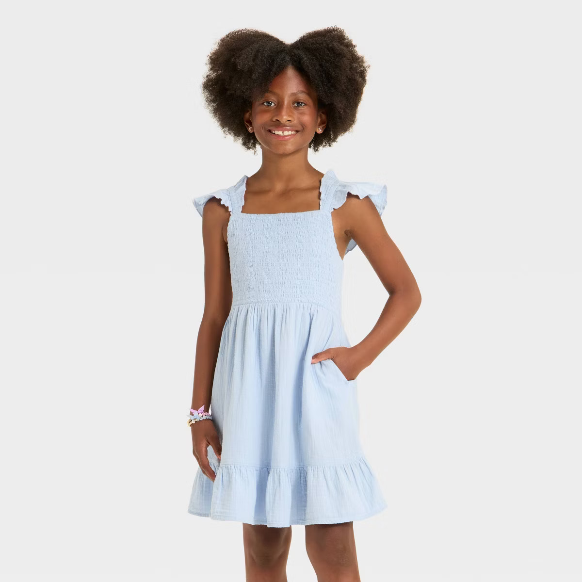 Girls' Sleeveless Solid Woven Dress - Cat & Jack™ | Target