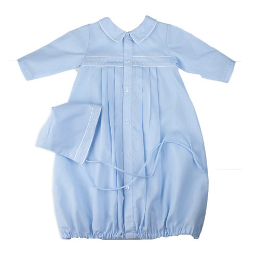 Boys Dot Embroidered Take Me Home Gown with Hat | Feltman Brothers
