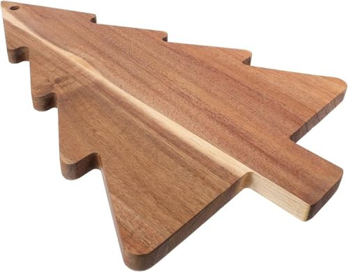Christmas Tree Cutting Board, 14.9"x 9.4" Wooden Charcuterie Cheese Board, Acacia Serving Tray for Sushi, Dessert, Candy Dish | Amazon (US)