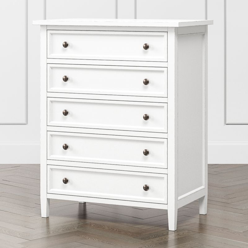 Harbor White 5-Drawer Chest + Reviews | Crate and Barrel | Crate & Barrel