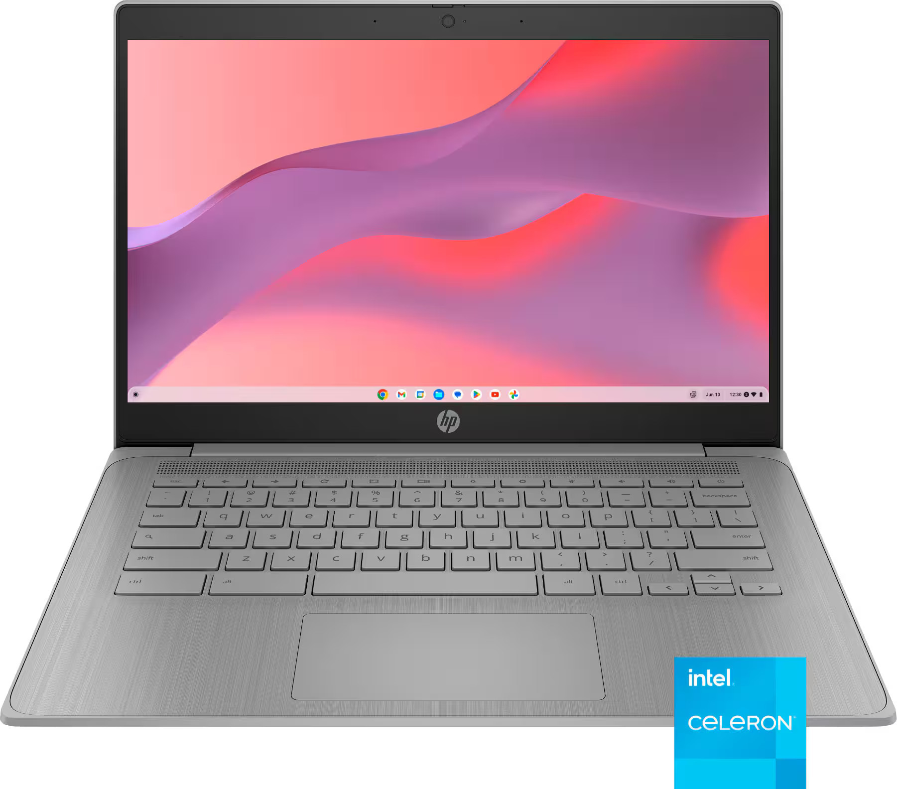 HP - 14"" Chromebook - Intel Celeron - 4GB Memory - 64GB eMMC - Modern Grey | Best Buy U.S.