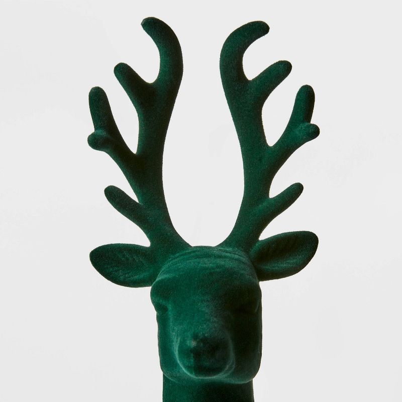 12.5" Flocked Standing Deer Decorative Figurine Green - Wondershop™ | Target