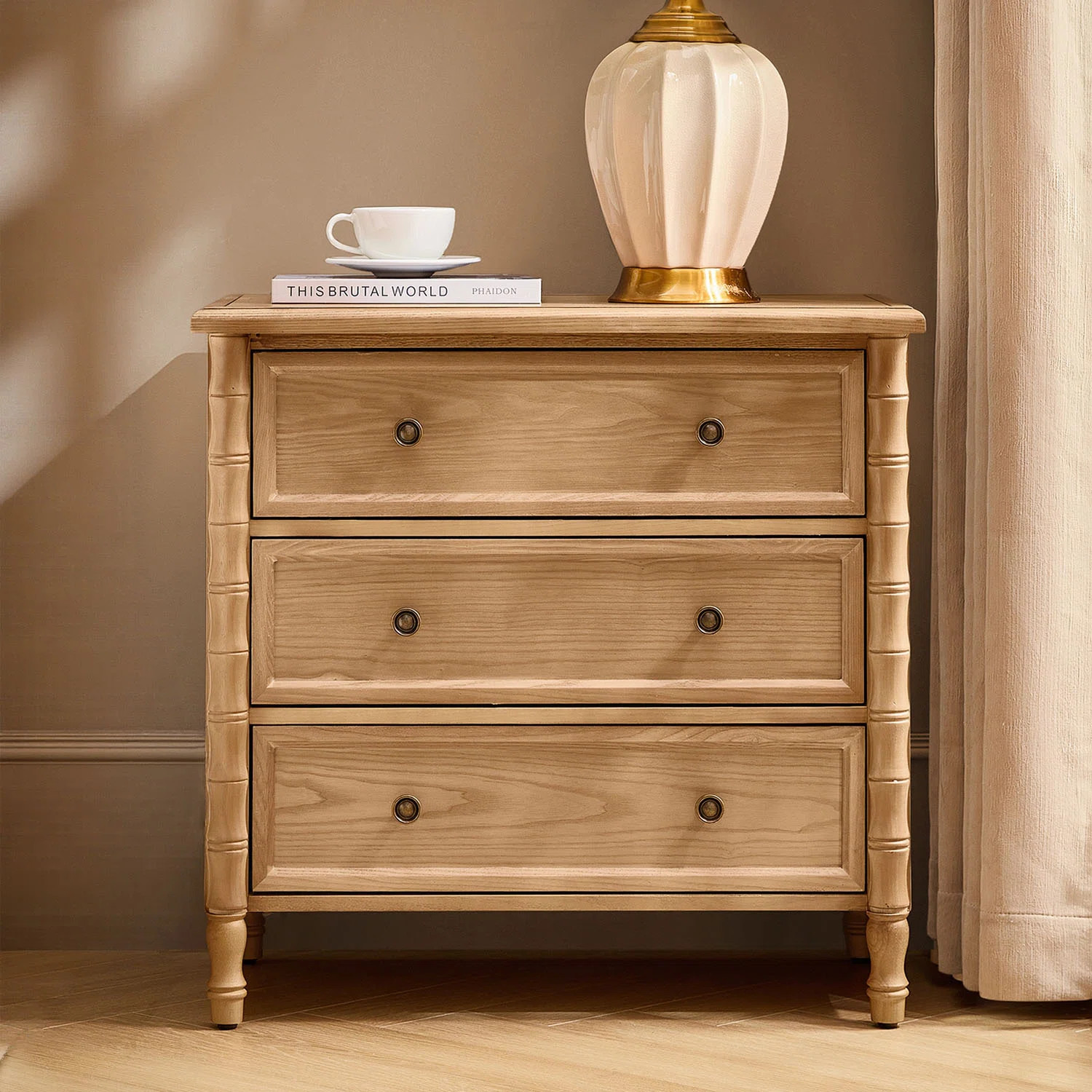 Lucious 3-Drawer Transitional 28''W Curved End Table with Charging Station and Easy Assembly | Wayfair North America