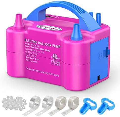 Fikowo Electric Air Balloon Pump - Portable Dual Nozzle Electric ​Balloon Inflator Blower for P... | Amazon (US)