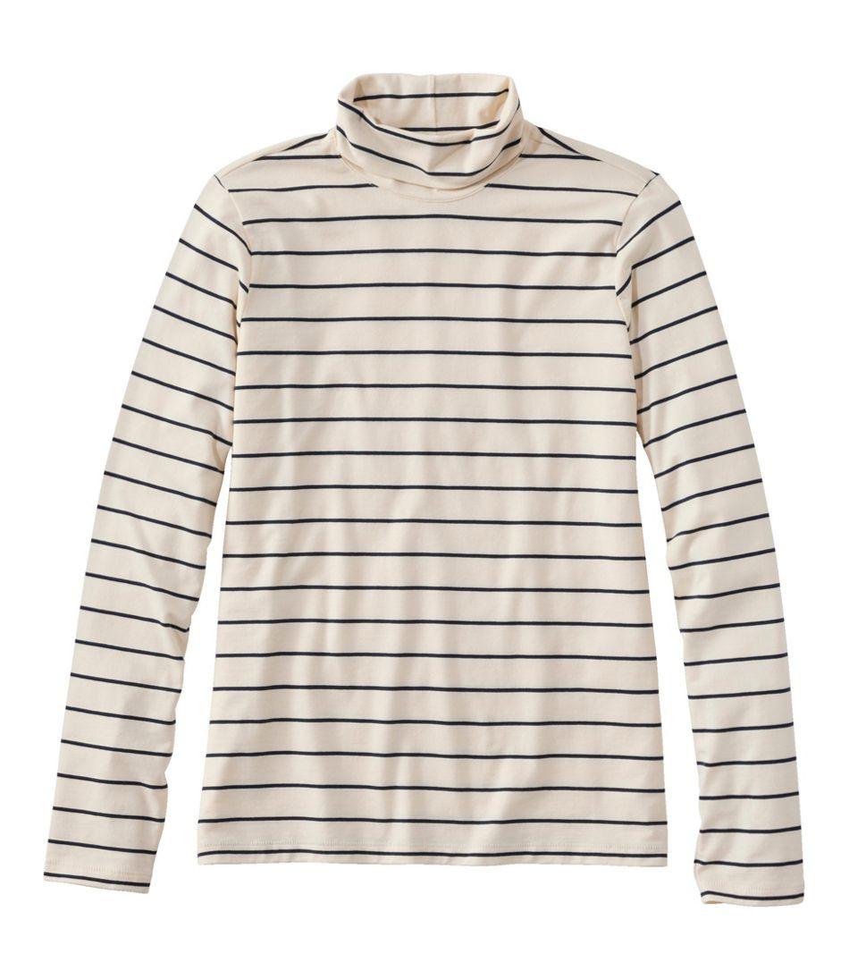 Women's Soft Stretch Supima Tee, Turtleneck Stripe | L.L. Bean