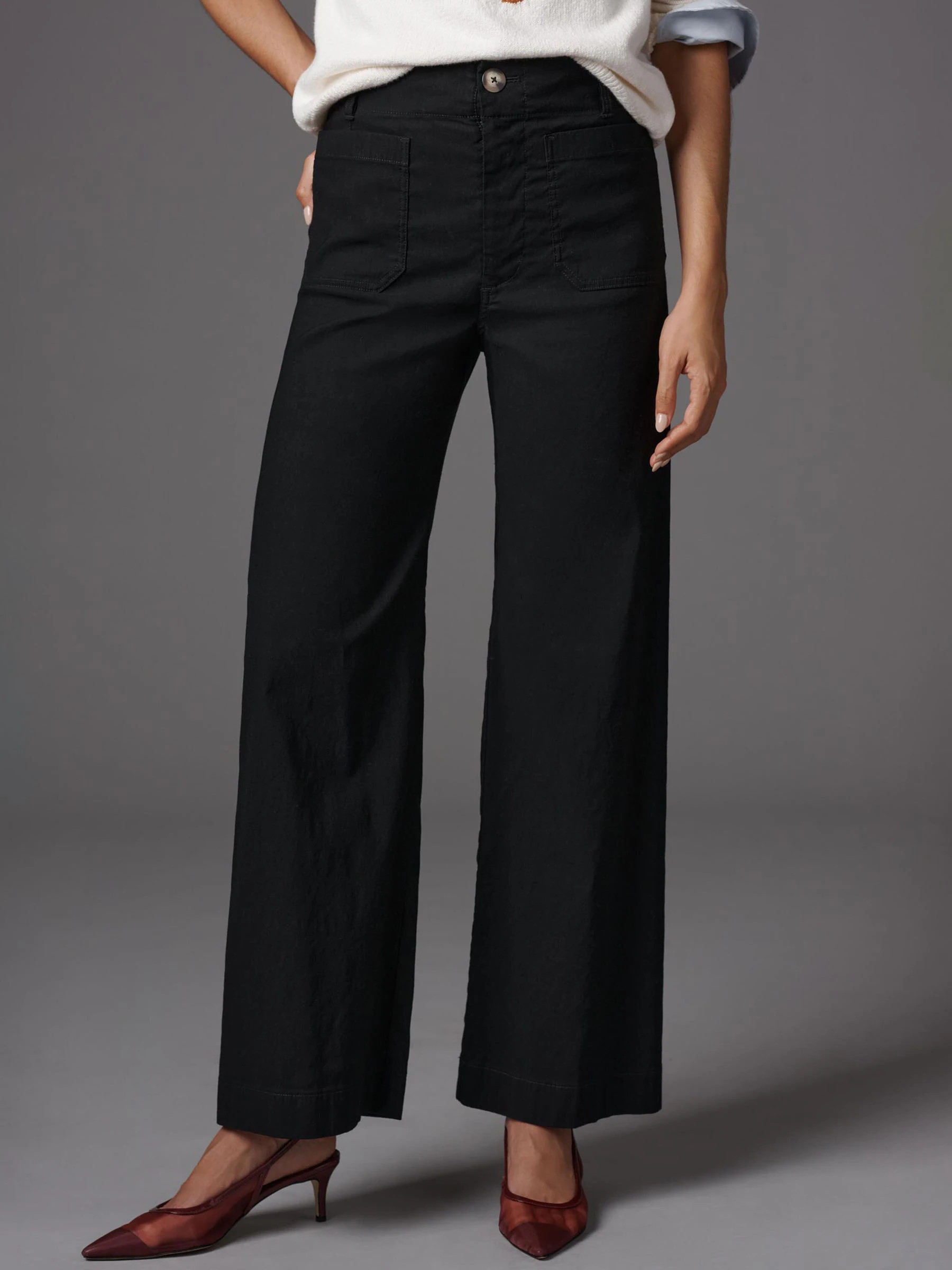 Anthropologie Anthropologie Black Maeve The Colette Wide-Leg Trousers | Next US