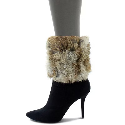 Natori  Simple Rabbit Fur Women's Boot Toppers Naturel One Size | Target