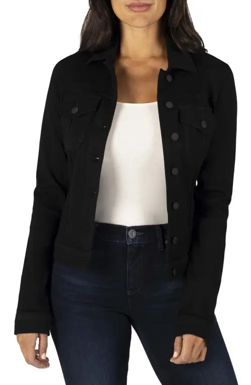 KUT from the Kloth Amelia Denim Jacket in Black at Nordstrom, Size Large | Nordstrom