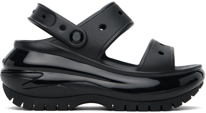 Crocs Black Mega Crush Sandals | SSENSE