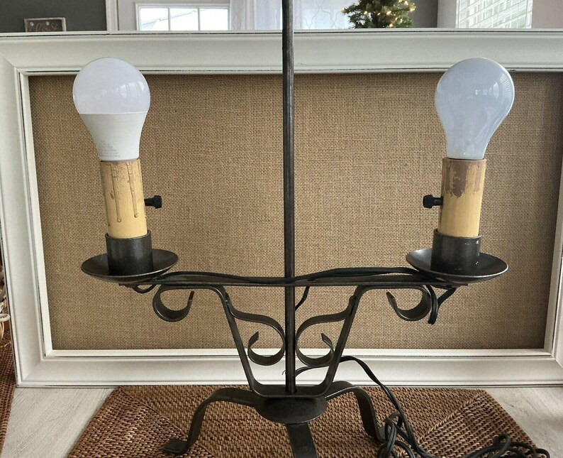 Vintage Primitive Style Black Iron Metal Colonial Candle Table Lamp Farmhouse - Etsy | Etsy (US)