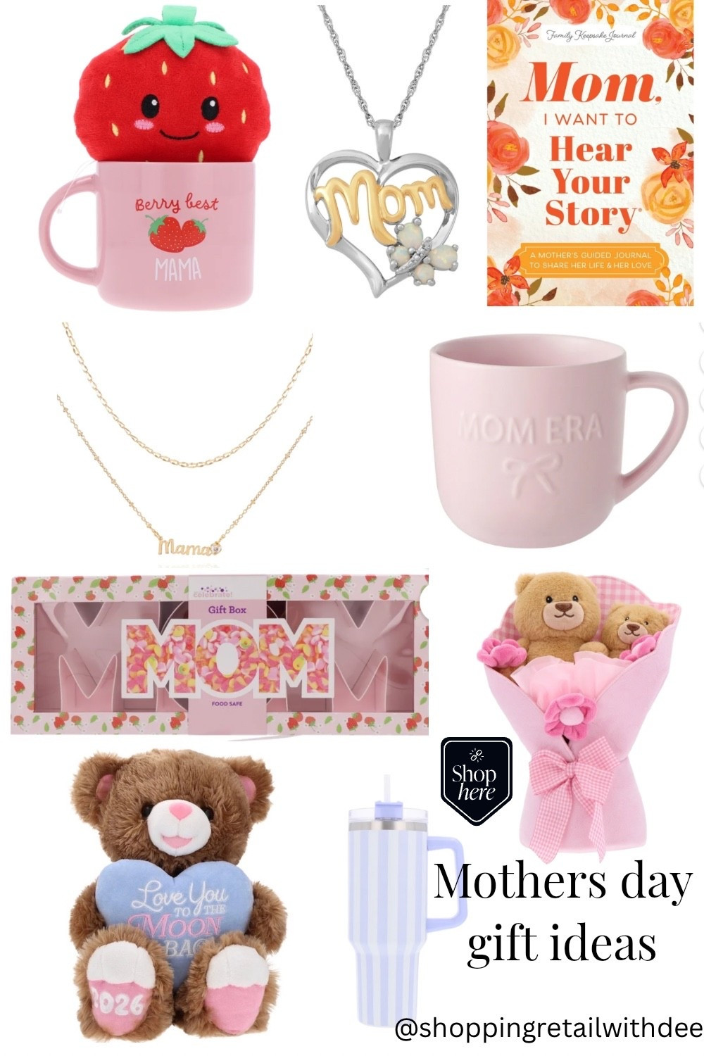 Mother’s Day gift ideas she’ll actually love 💐 From cozy plush keepsakes and sparkling jewelry to cute tumblers and meaningful little surprises these are perfect for moms, grandmas, new moms, and mother figures who deserve something special. Saving you time with thoughtful gifts all in one place 🤍#MothersDayGiftIdeas
#GiftIdeasForMom
#MothersDayFinds
#GiftGuideForHer
#ThoughtfulGiftIdeas

#LTKMothersDay