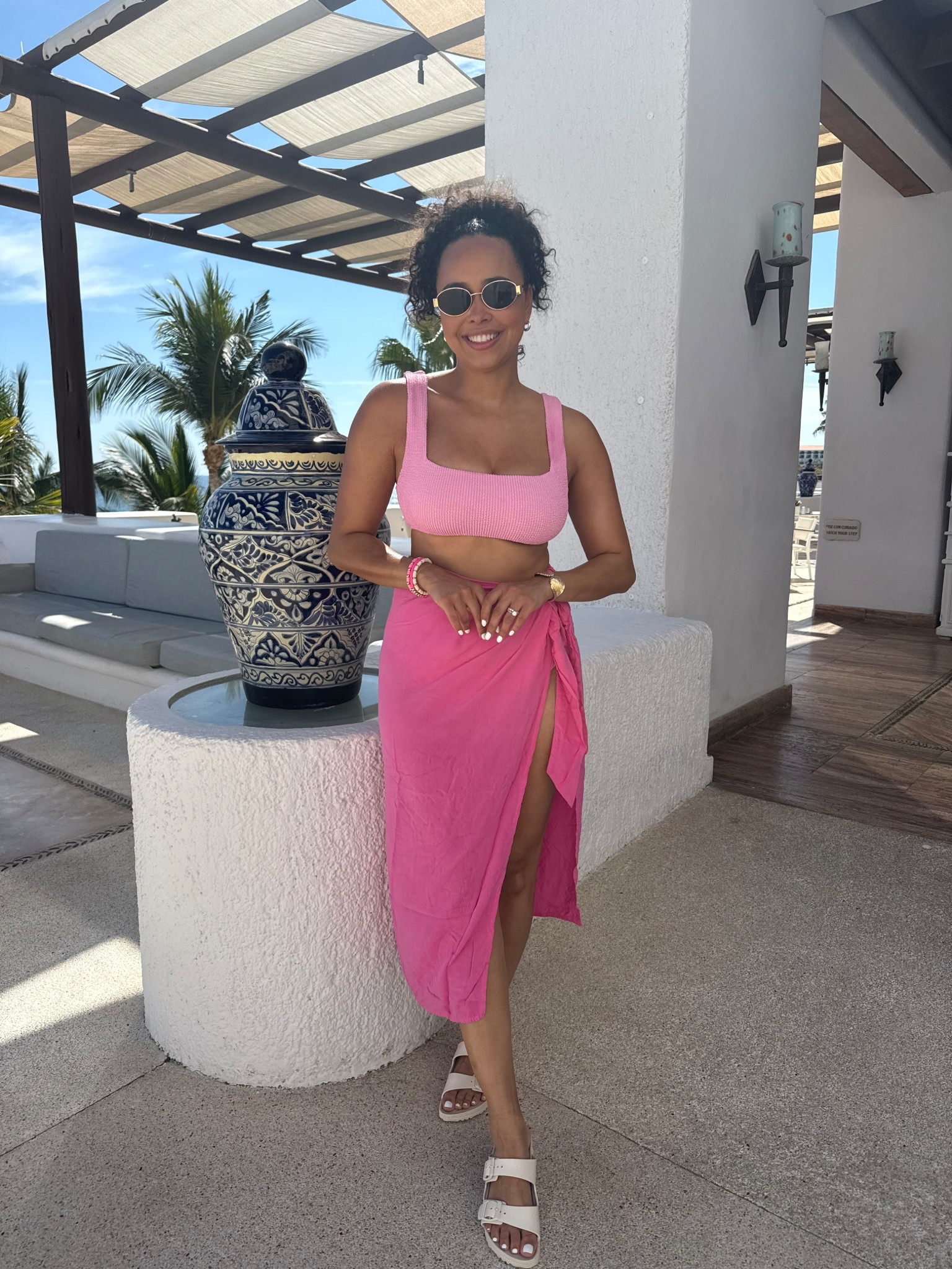 Everything I wore in Cabo! Obsessed with this pink scrunch swimme in Bubblegum (so comfy & flattering!) styled with this bright pink sarong from L*Space! 

#LTKSeasonal #LTKTravel