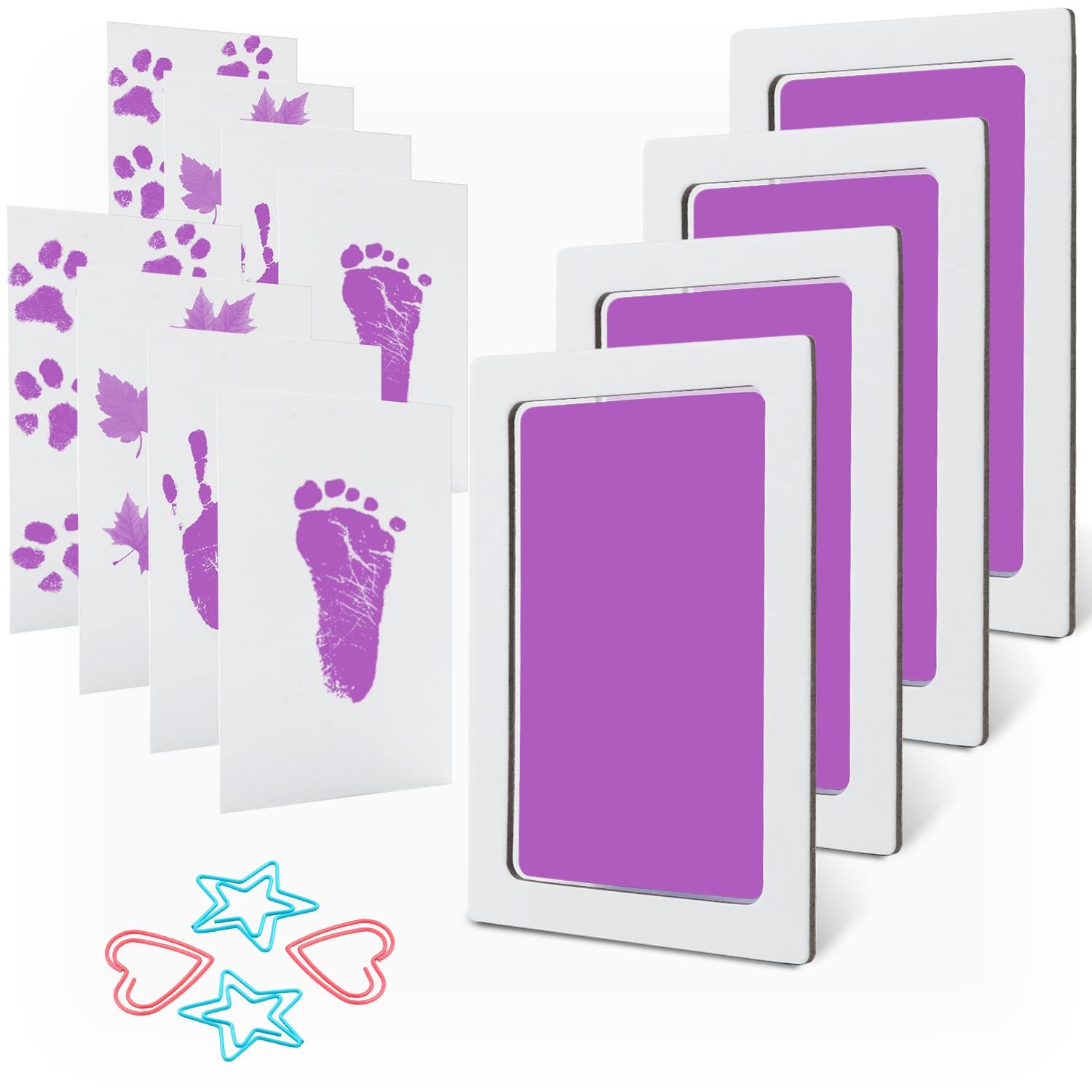 MengNi Baby Footprint Handprint Pet Paw Print Kit Medium Size with 4 Ink Pads and 8 Imprint Cards | Amazon (US)