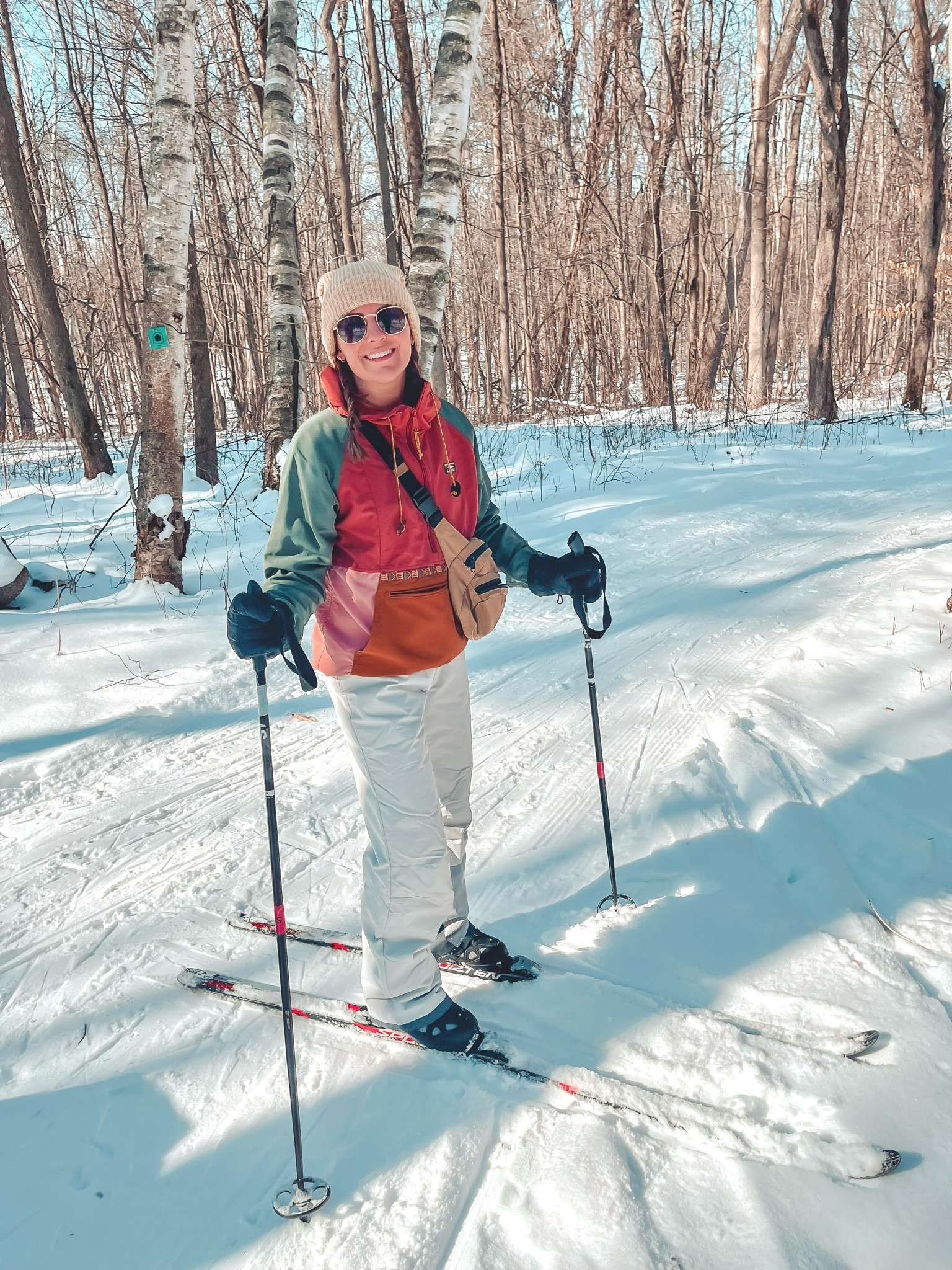 My color combo of this anorak is older and not available anymore, but there are other color combos available on the link. I’m eating petite xs. My gloves are old. My hat and belt bag are linked, along with my snow pants. I’m wearing a kids xxl which is equivalent to a woman’s xs. 

#LTKstyletip #LTKSeasonal #LTKfindsunder100