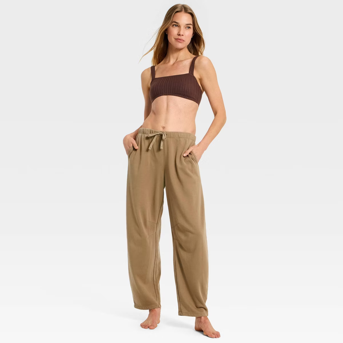 Women's French Terry Barrel Leg Lounge Pants - Auden™ | Target