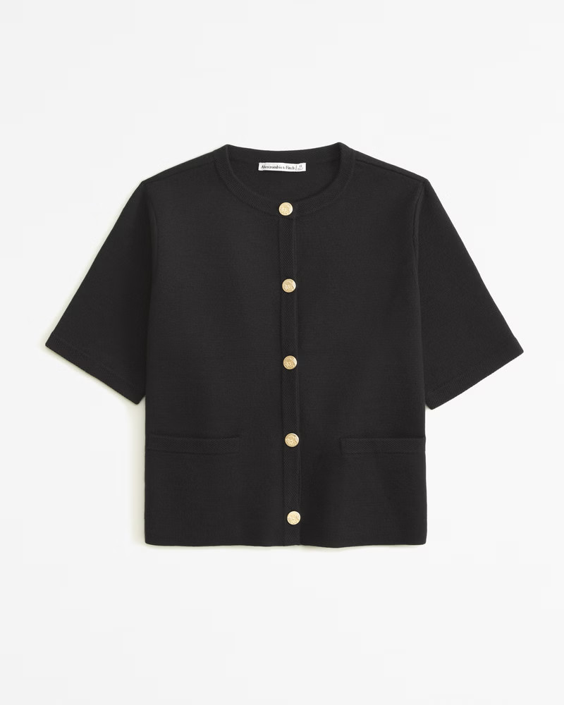 Women's LuxeLoft Short-Sleeve Cardigan | Women's Clearance | Abercrombie.com | Abercrombie & Fitch (US)