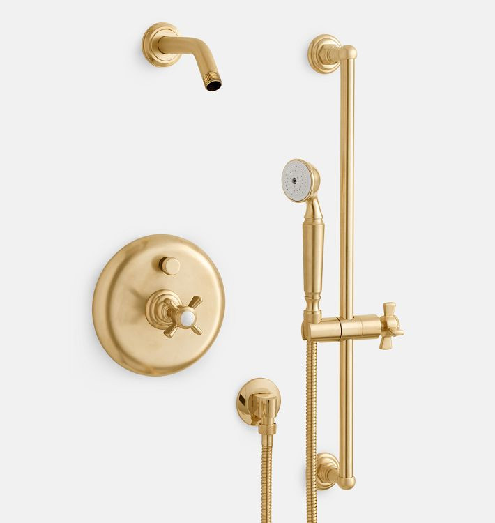 Connor Cross Handle Pressure Balanced Shower Set With Handshower | Rejuvenation