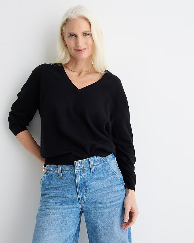 Cashmere relaxed V-neck sweater | J. Crew US
