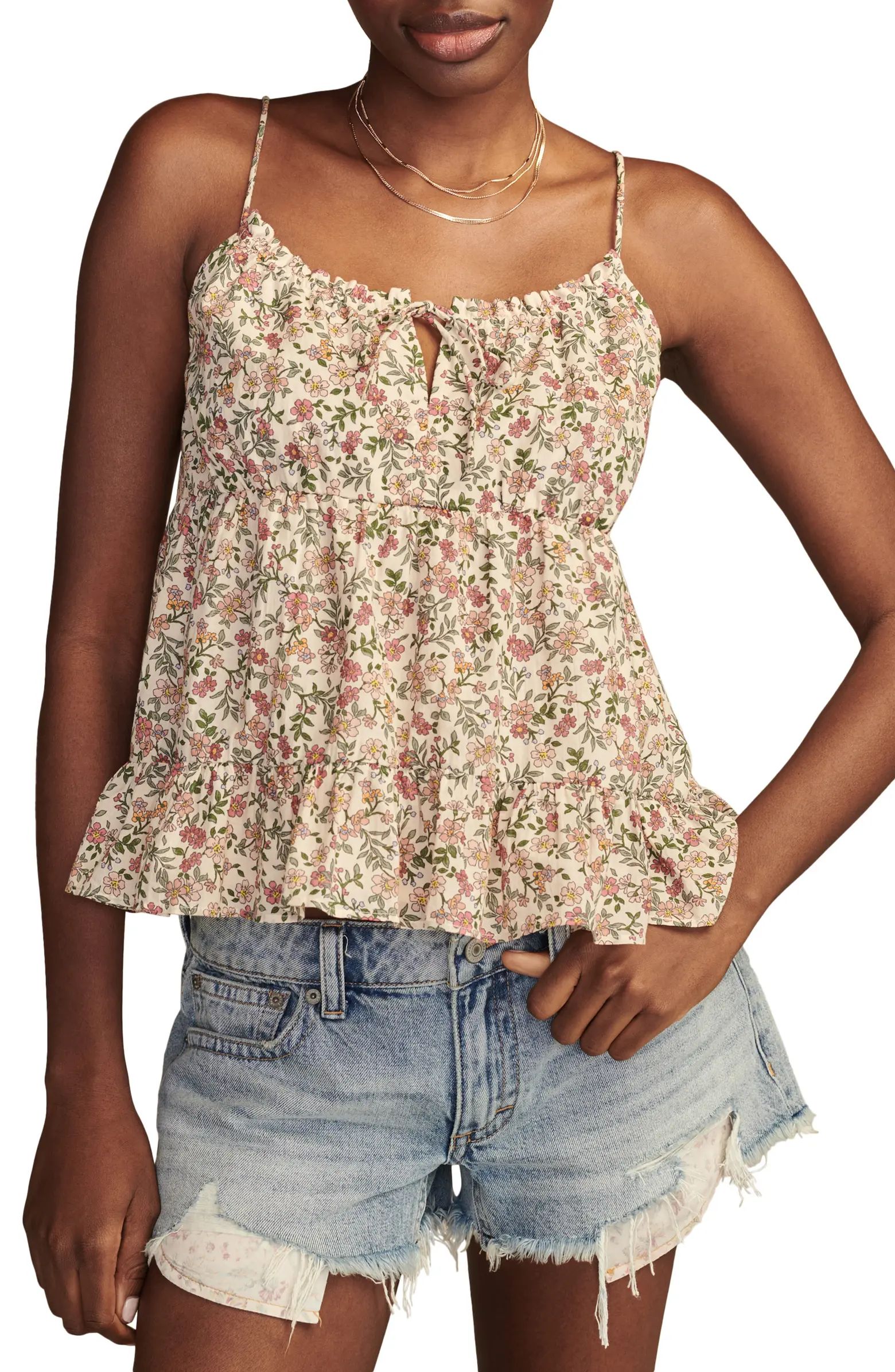 Lucky Brand Floral Tie Front Swing Camisole | Nordstrom | Nordstrom