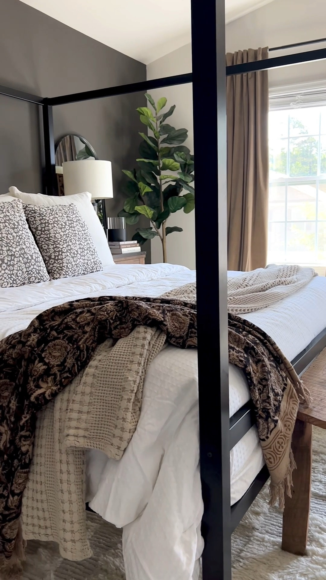 My most viewed space in 2025- full of my favorite luxe for less bedroom decor and furniture!
Canopy bed, waffle weave comforter, velvet curtains, wool shag rug, noodle bench, waffle bedding, rustic nightstand, budget bedroom furnituree

#LTKHome #LTKFindsUnder100 #LTKSaleAlert