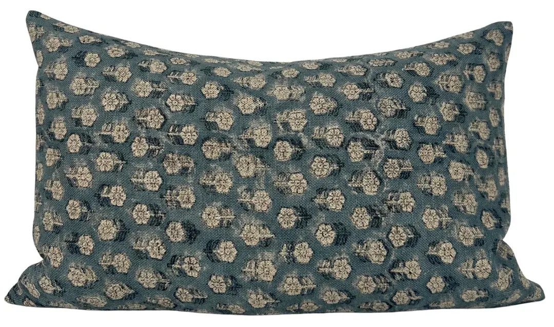 Tulsi Floral Pillow Cover in Teal Blue, Designer Pillow Covers, Decorative Pillows | Etsy (US)