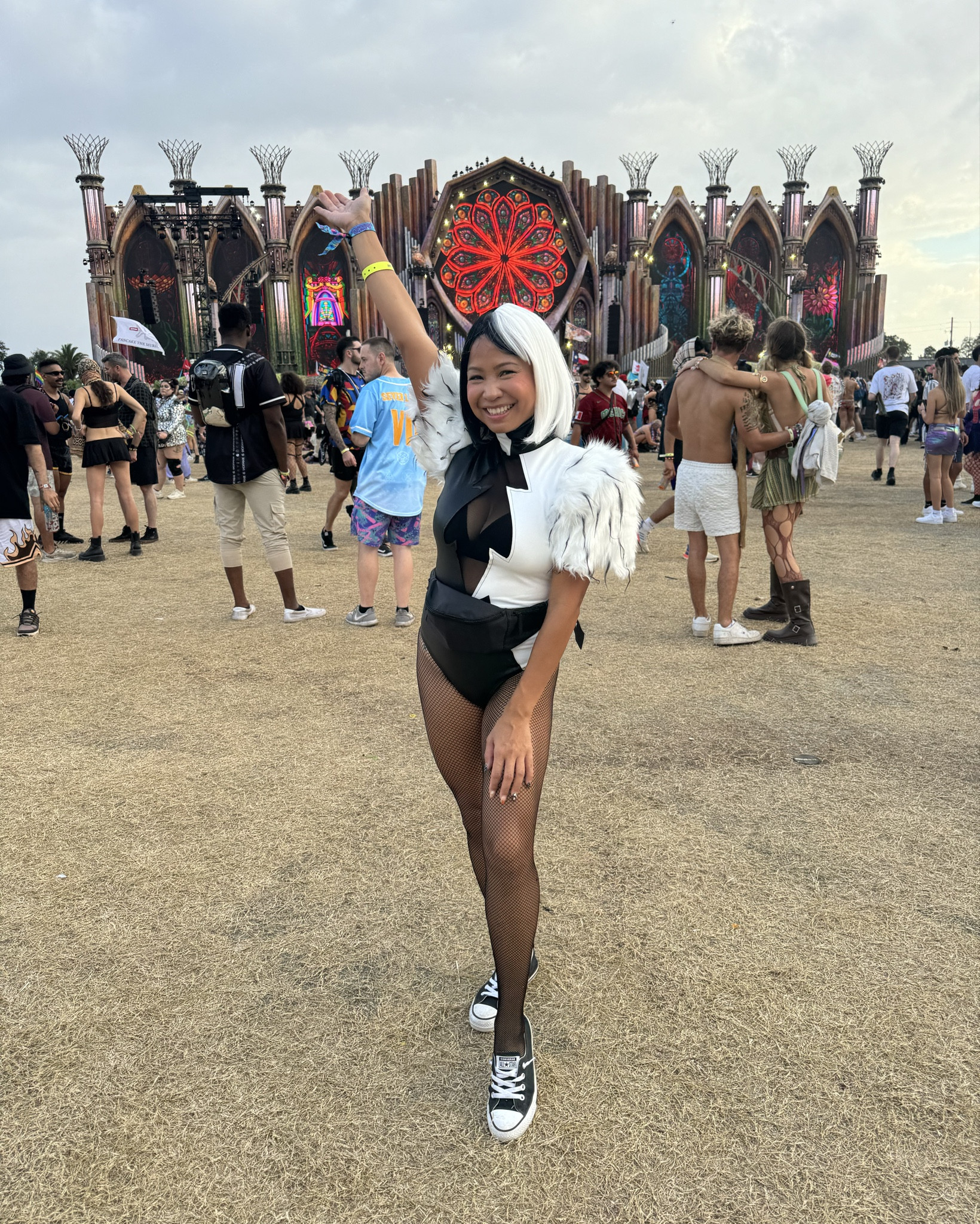Cruella + Dalmatian at EDC Orlando celebrating our 10th Wedding Anniversary! 

We received so many compliments on our outfits! 

My Cruella bodysuit is perfect! Zipper on the back with hooks on the bottom if you need to use the bathroom! Size S/M and I’m 5’1”. 

#LTKMens #LTKBeauty #LTKSaleAlert