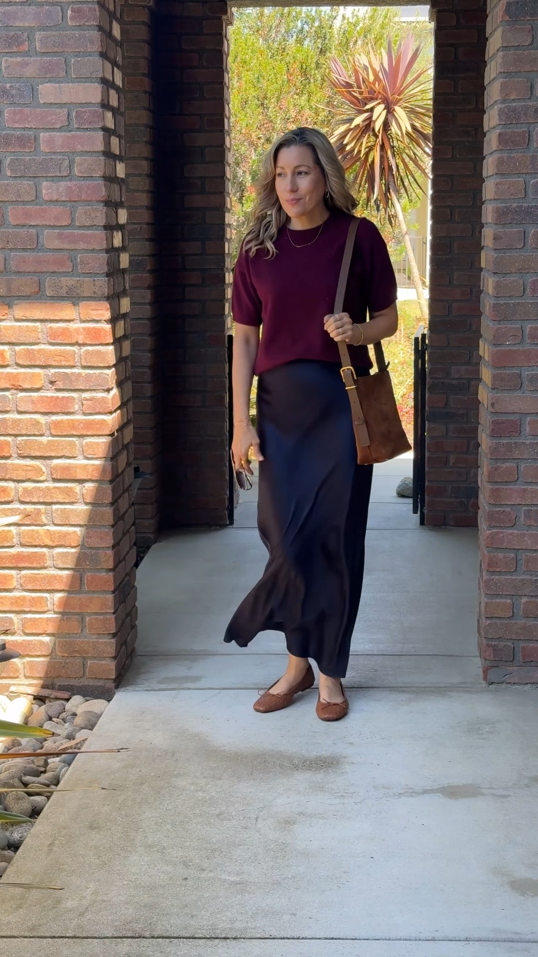 Burgundy and navy is such a rich, unexpected combo 🍷💙 This short sleeve cashmere sweater from the Nordstrom Anniversary Sale is lightweight yet luxe, and I paired it with a navy silk skirt from Quince that moves beautifully and feels like pure elegance. Easy to dress up or down, this look is polished without trying too hard.

📍Where to wear: work lunches, art gallery strolls, dinner parties, fall events

ootd, fashionover30, fashionover40, fashionover50, casualoutfits, stylishandgrateful, stylish&grateful, modestoutfits, classy casual, nordstromanniversarysale, nsale2025, cashmeretop, navyskirt, silkskirt, quincefinds, fallfashion2025, capsulewardrobe, elevatedessentials, chicandcomfortable, timelessstyle

#LTKSeasonal #LTKSaleAlert #LTKOver40