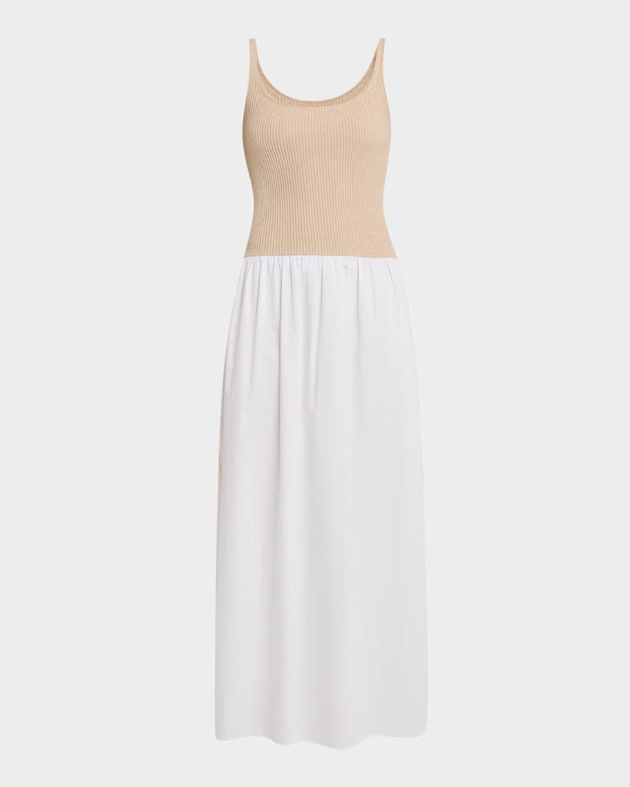 Naadam Reversible Cutout Mixed Media Maxi Dress | Neiman Marcus