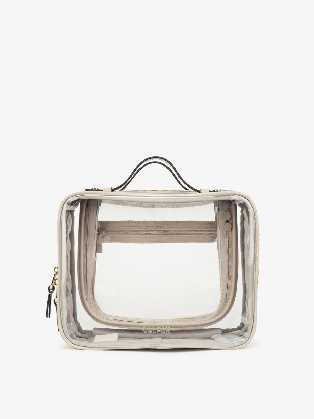 Medium Clear Cosmetics Case in Stone | CALPAK Travel