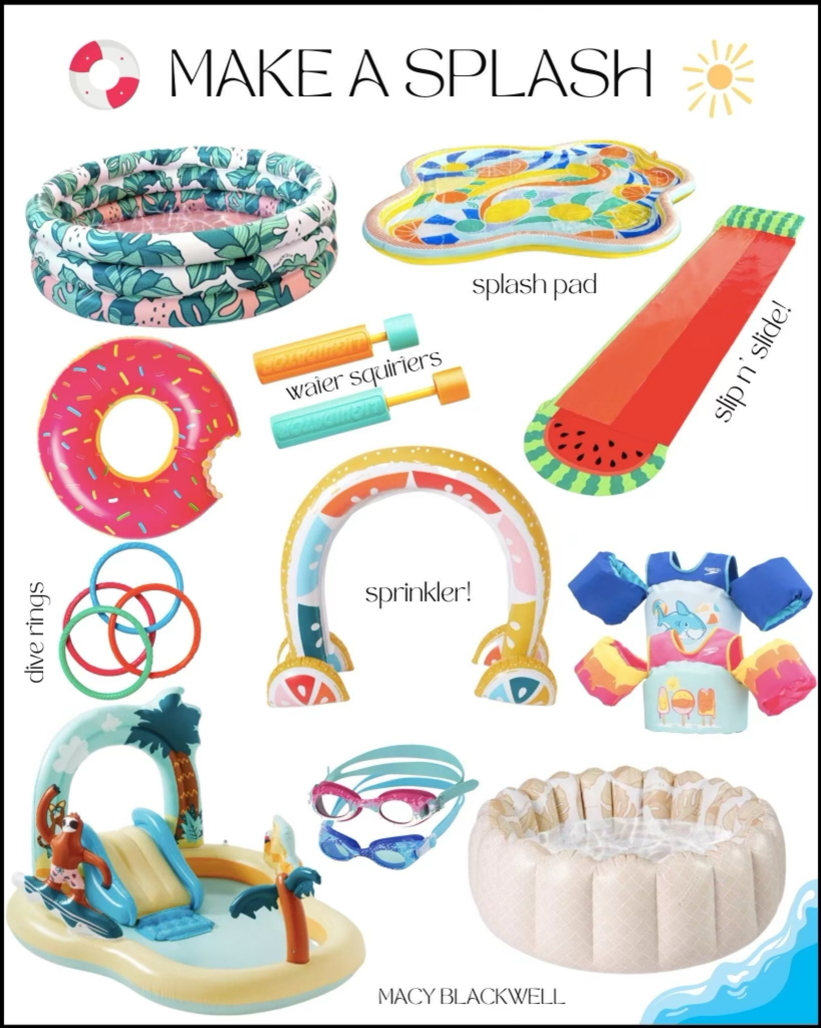 Kids outdoor activities. Water toys. Slip and slide. Inflatable pool. Raft. Water toys. Sprinkler  

#LTKSeasonal #LTKfamily #LTKkids