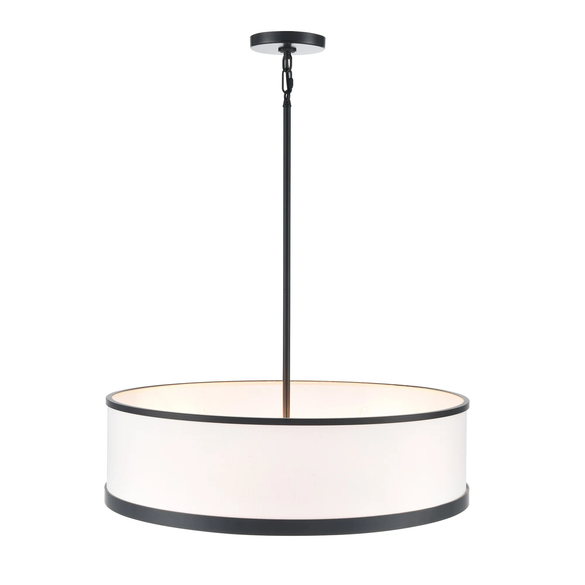 Paynter - Pendant - Black Finish - Soft Eggshell White Hue Fabric Shade - 24.02" W - 4-Light | Wayfair North America