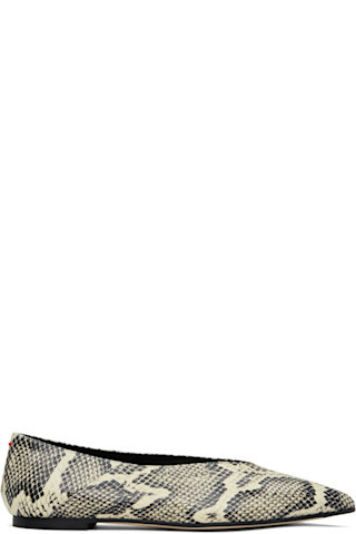 Beige & Black Moa Leather Ballerina Flats | SSENSE