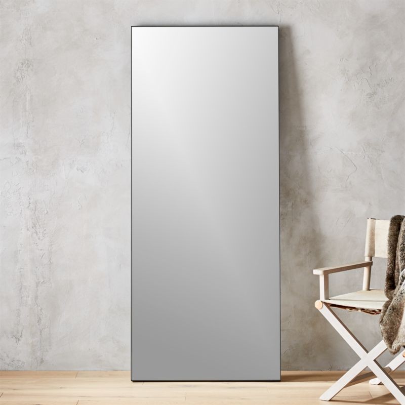 Infinity Modern Black Floor Length Mirror 32&quot;x76&quot; + Reviews | CB2 | CB2