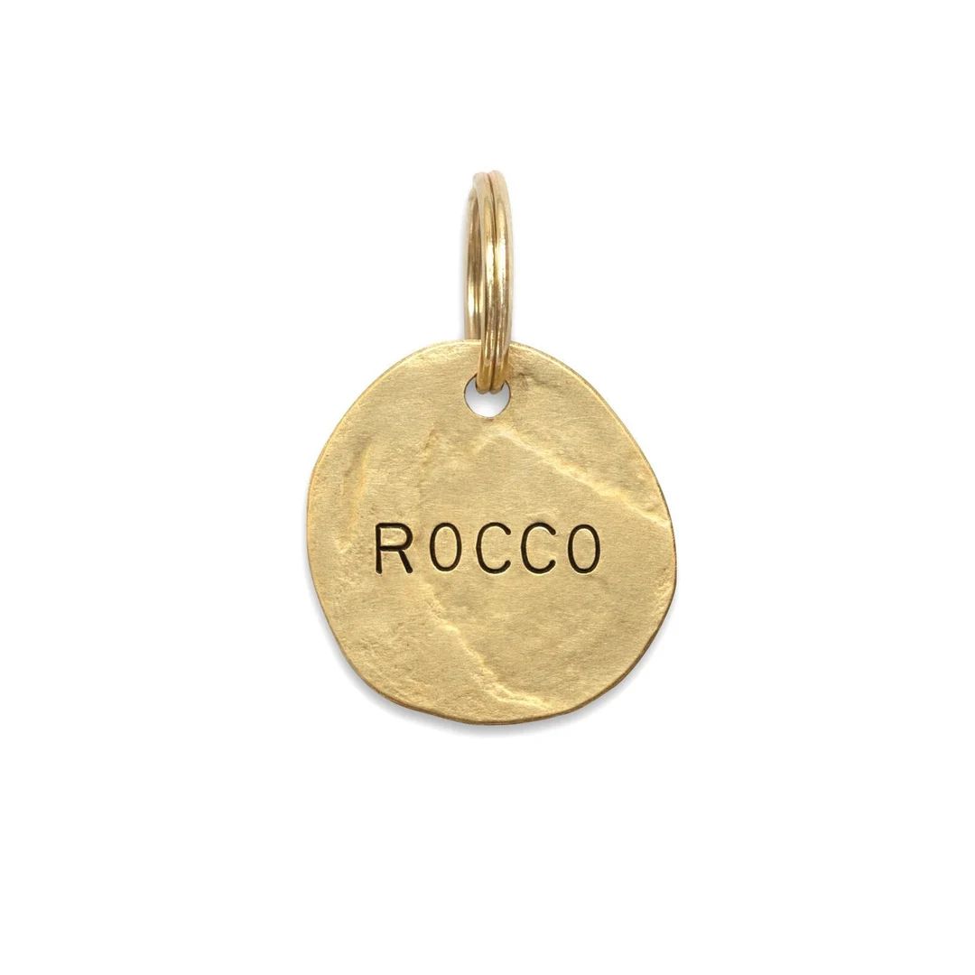 ROCCO: Hand Stamped Personalized Custom Pet ID Tags for Dogs and Cats in Solid Brass | Etsy (US)