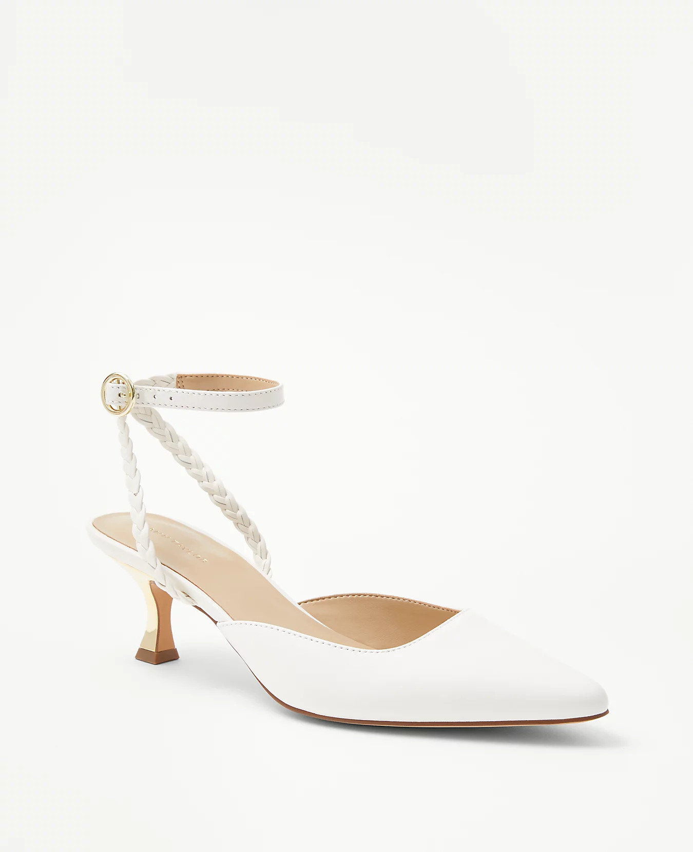 Leather Braided Strap Pumps | Ann Taylor (US)