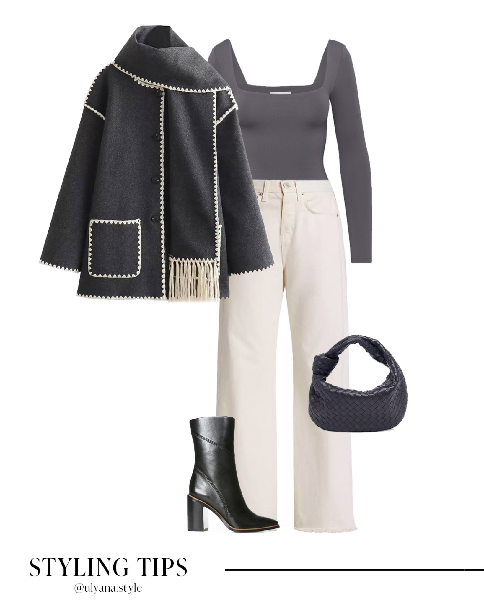 A scarf winter jacket paired with a bodysuit, cream jeans, black booties, and a handbag makes a classy winter outfit idea.
.
.
.
.
.
.
.
.
Amazon jacket | grey jacket | jeans outfit | jeans and boots | high waisted jeans | high rise jeans | straight leg jeans | white jeans winter | winter boots | winter fashion | winter shoes | amazon bodysuit | grey bodysuit | bodysuit jeans outfits | basic tops | classy outfit | classy style | booties outfit | ankle booties | leather booties | designer bags | black bag | outift inspo | date night outfit | 

#LTKGiftGuide #LTKSeasonal #LTKFind #LTKunder50 #LTKunder100 #LTKHoliday #LTKU #LTKsalealert #LTKfindsunder50 #LTKfindsunder100 #LTKstyletip #LTKworkwear #LTKtravel #LTKshoecrush #LTKitbag 