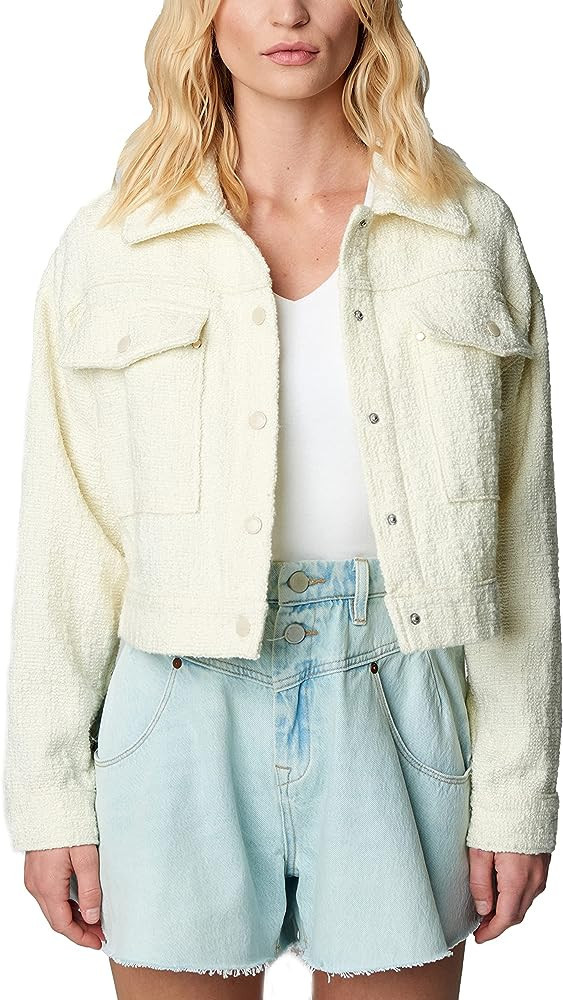 [BLANKNYC] Womens Luxury Clothing Tweed Cropped Jacket With Snap Front Closure, Comfortable & Sty... | Amazon (US)