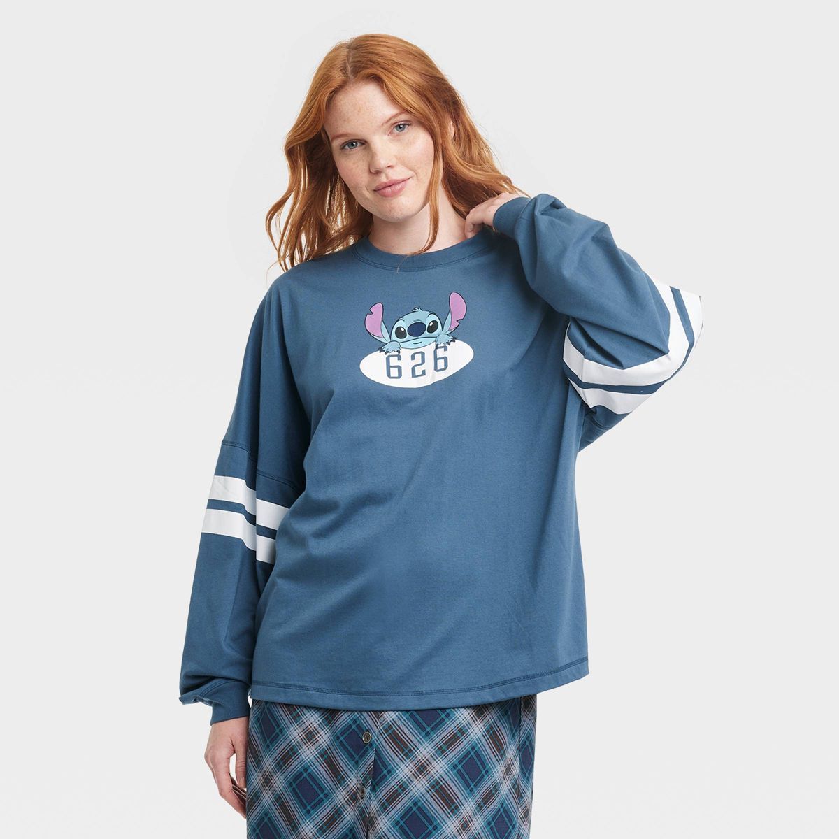 Women's Stitch Collegiate Long Sleeve Jersey Graphic T-Shirt - Blue | Target