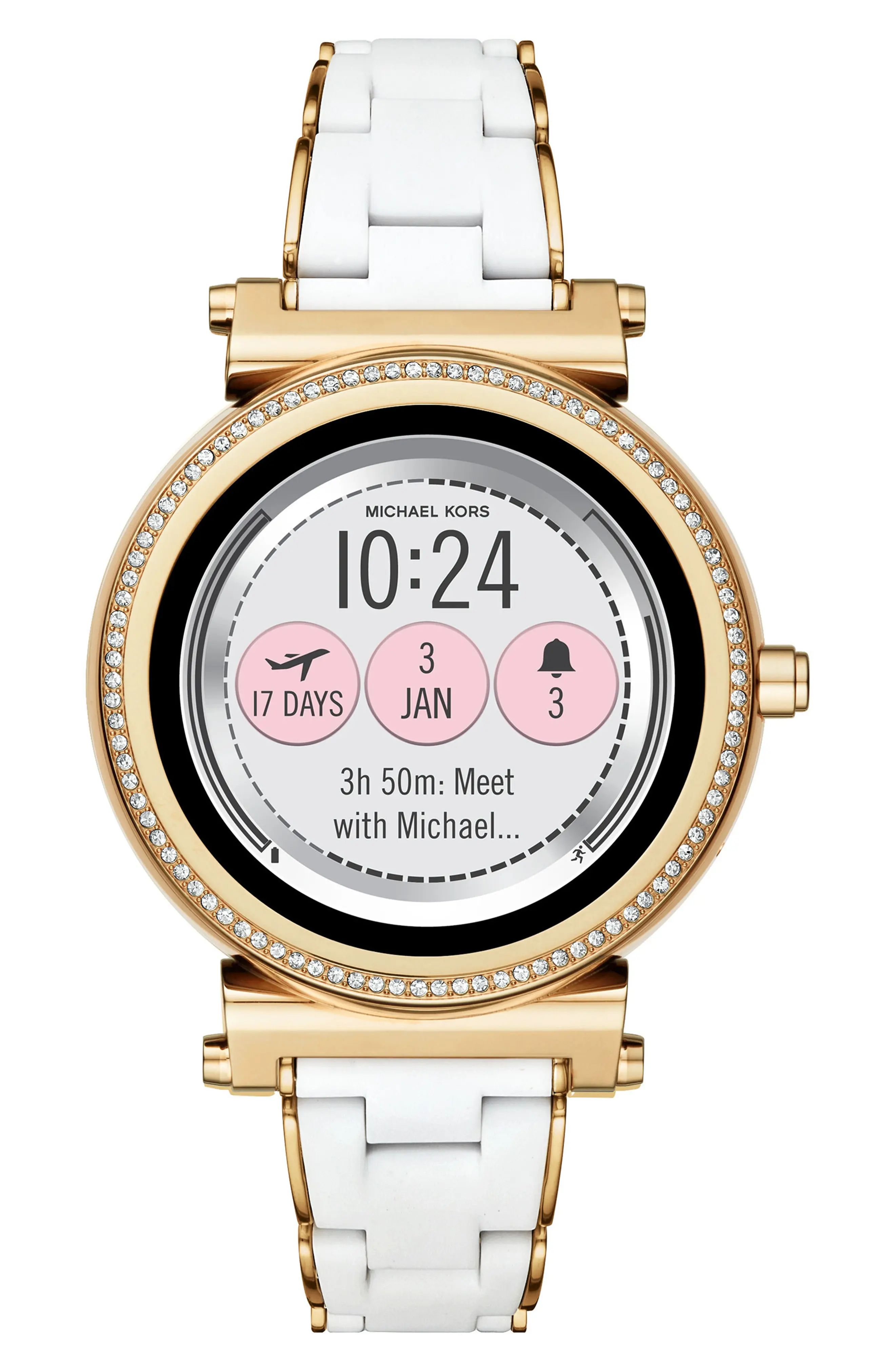 Sofie Touchscreen Silicone Bracelet Smart Watch, 42mm | Nordstrom
