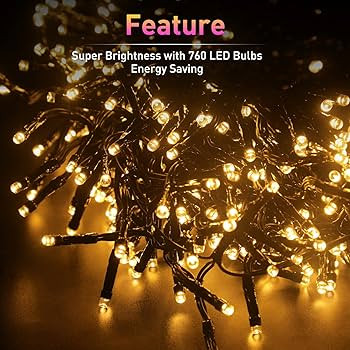 Quntis LED Christmas Cluster Lights, 760 LEDs 25FT Outdoor Waterproof Black Wire Christmas Firecr... | Amazon (US)