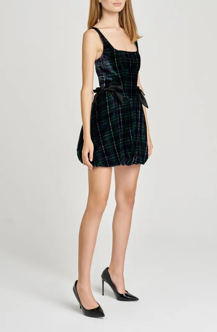 WAYF Brielle Bubble Hem Velvet Minidress | Nordstrom | Nordstrom