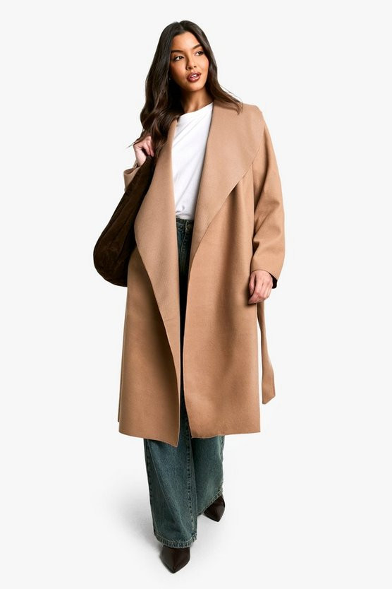 Belted Waterfall Coat | Boohoo.com (US & CA)