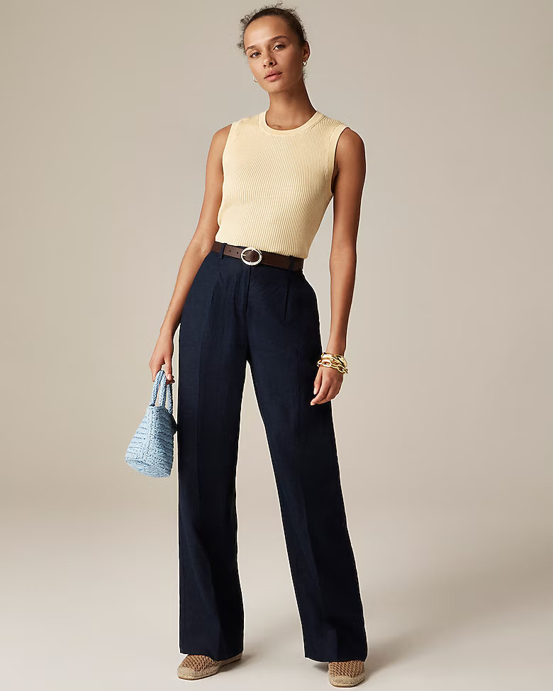 Wide-leg Essential pant in linen | J. Crew US