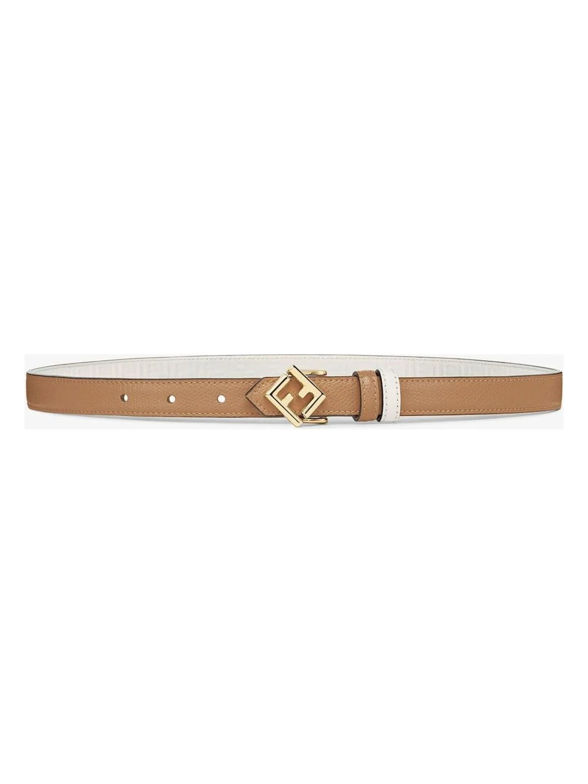 Fendi Women's Cinturon 2 Cm Rev Camel Blanco Monograma in Miecwhrice | Size 90 | 8C0687ANH8F1OZO | LOZURI