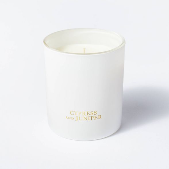 11oz Cypress &#38; Juniper Linen Gift Box 1-Wick Candle - Threshold&#8482; designed with Studio M... | Target