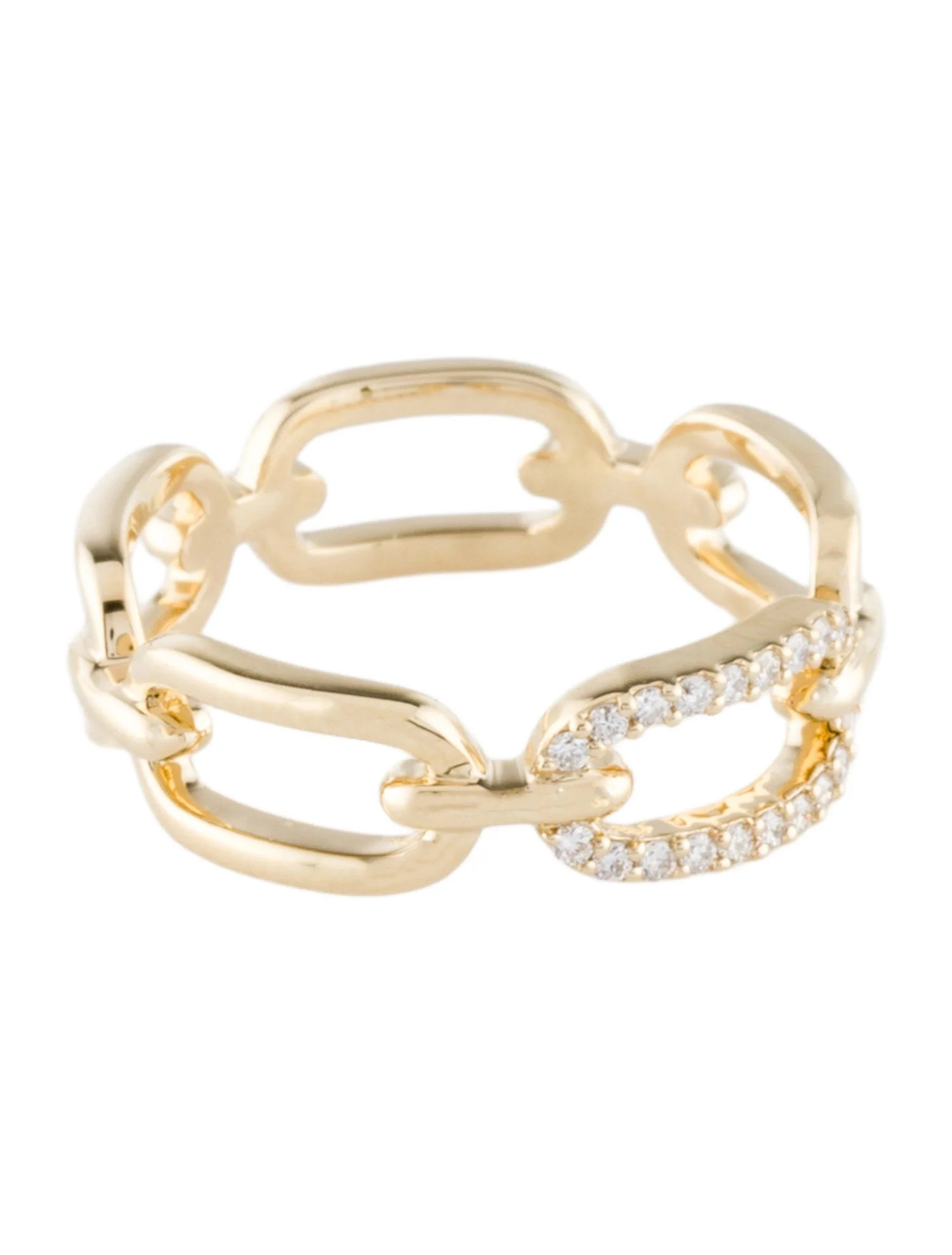 Ring 14K Diamond Link Band - Band, Rings - RRING365766 | The RealReal | The RealReal