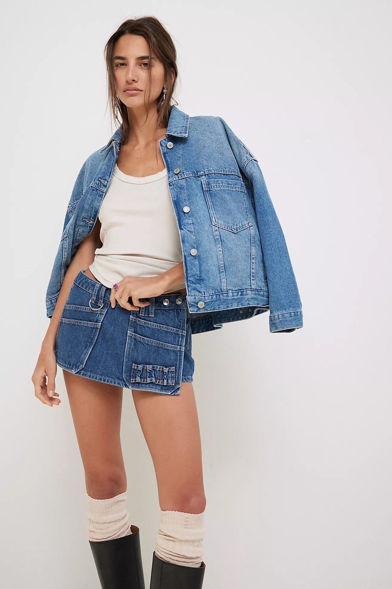 We The Free Adele Denim Skort | Free People (Global - UK&FR Excluded)