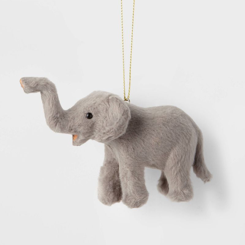 Faux Fur Elephant Christmas Tree Ornament Gray - Wondershop&#8482; | Target