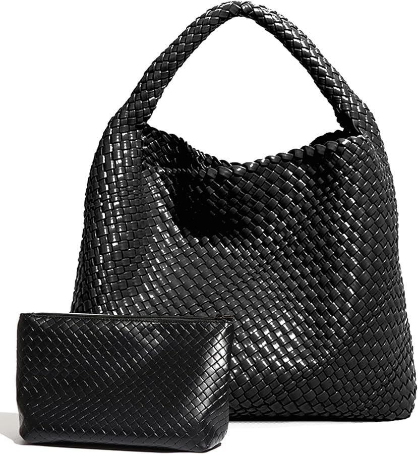 Woven Tote Bag for Women with Purse, Fashion Shoulder Hobo Underarm Bags, Large Woven Handmade Wo... | Amazon (US)