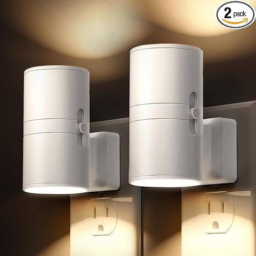 Night Light Plug in, Night Lights Plug into Wall, Light Sensor, 0-100LM Soft White 3000K, Dimmabl... | Amazon (US)